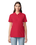 Gildan 64800L Women's Softstyle Pique Polo - Cherry Red - model front