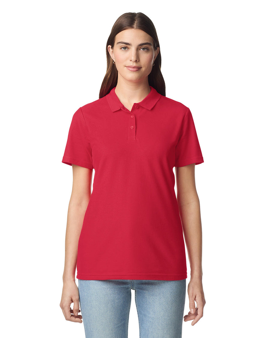 Gildan 64800L Women's Softstyle Pique Polo - Cherry Red - model front
