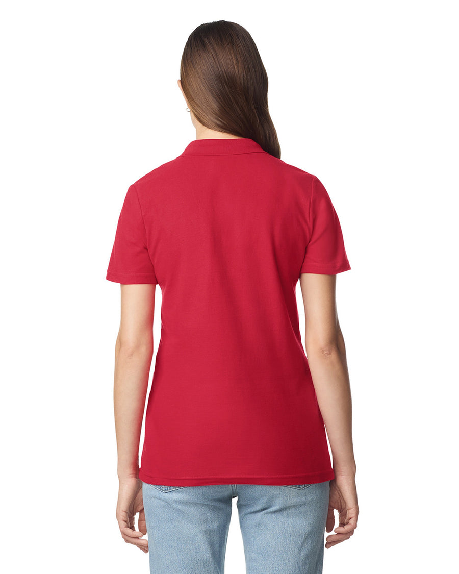 Gildan 64800L Women's Softstyle Pique Polo - Cherry Red - model back