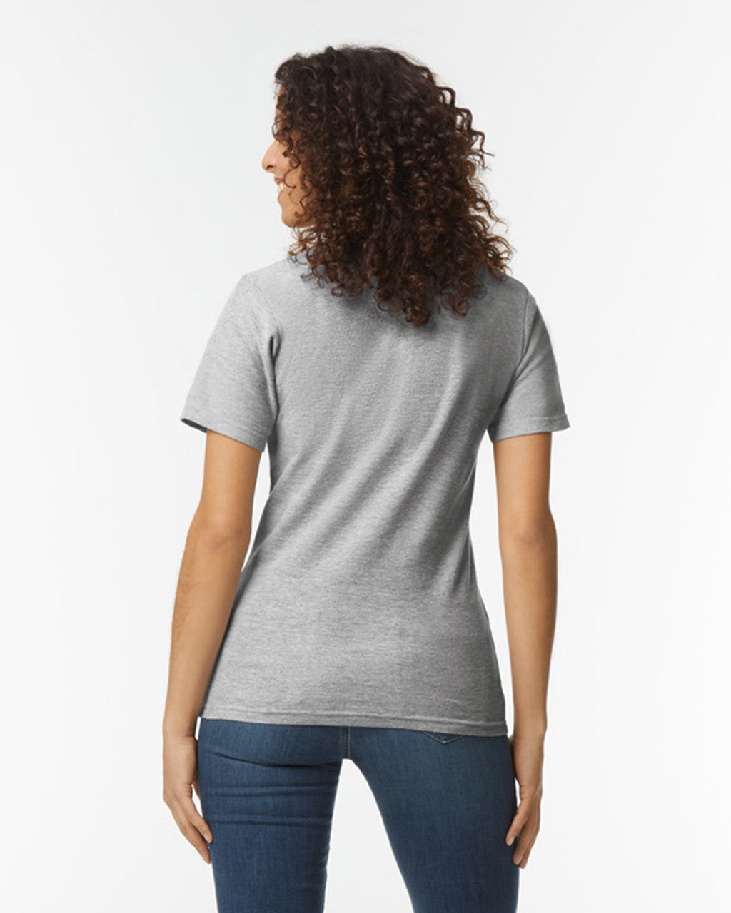 Gildan 64800L Women's Softstyle Pique Polo - Sport Grey - model back