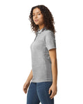 Gildan 64800L Women's Softstyle Pique Polo - Sport Grey - model side
