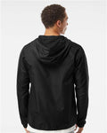 Independent Trading Co. EXP54LWZ Men's Lightweight Windbreaker Full-Zip Jacket - Black - model back