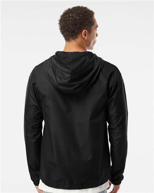 Independent Trading Co. EXP54LWZ Men's Lightweight Windbreaker Full-Zip Jacket - Black - model back