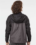 Independent Trading Co. EXP54LWZ Men's Lightweight Windbreaker Full-Zip Jacket - Black/ Graphite - model back