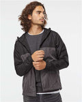 Independent Trading Co. EXP54LWZ Men's Lightweight Windbreaker Full-Zip Jacket - Black/ Graphite - model front