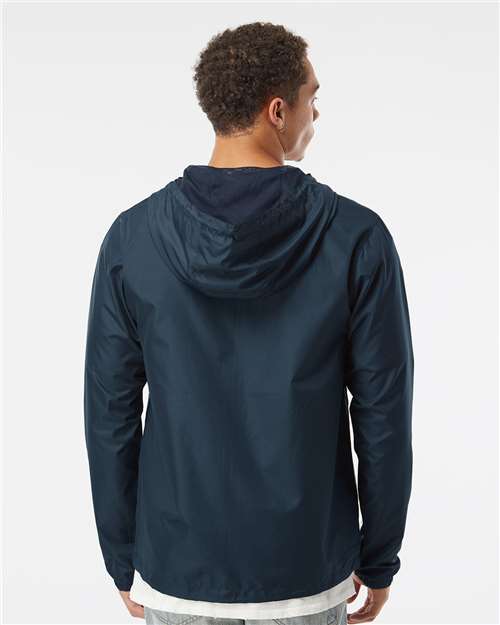Independent Trading Co. EXP54LWZ Men's Lightweight Windbreaker Full-Zip Jacket - Classic Navy - model back