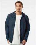 Independent Trading Co. EXP54LWZ Men's Lightweight Windbreaker Full-Zip Jacket - Classic Navy - model front