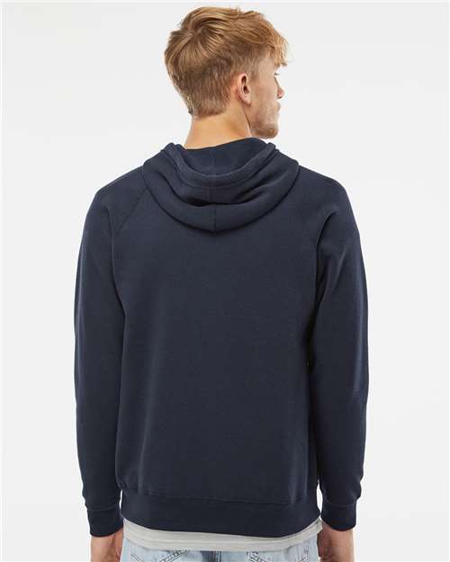 Independent Trading Co. PRM33SBP Unisex Special Blend Raglan Hooded Sweatshirt - Classic Navy - model back