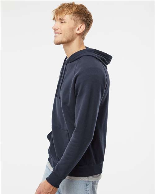 Independent Trading Co. PRM33SBP Unisex Special Blend Raglan Hooded Sweatshirt - Classic Navy - model side