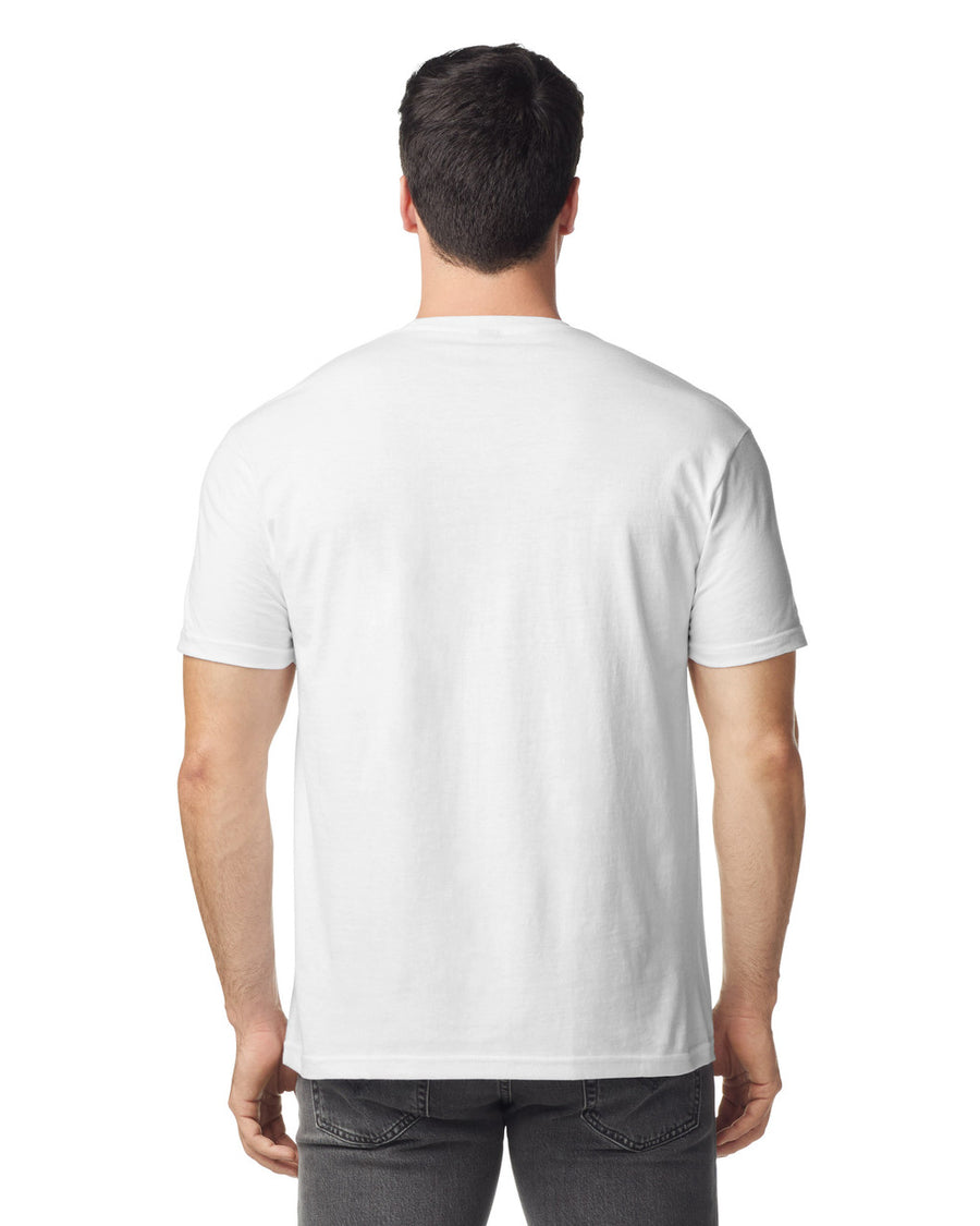 Gildan 64PLSMA Unisex Softstyle Plasma Print T-Shirt - White - model back