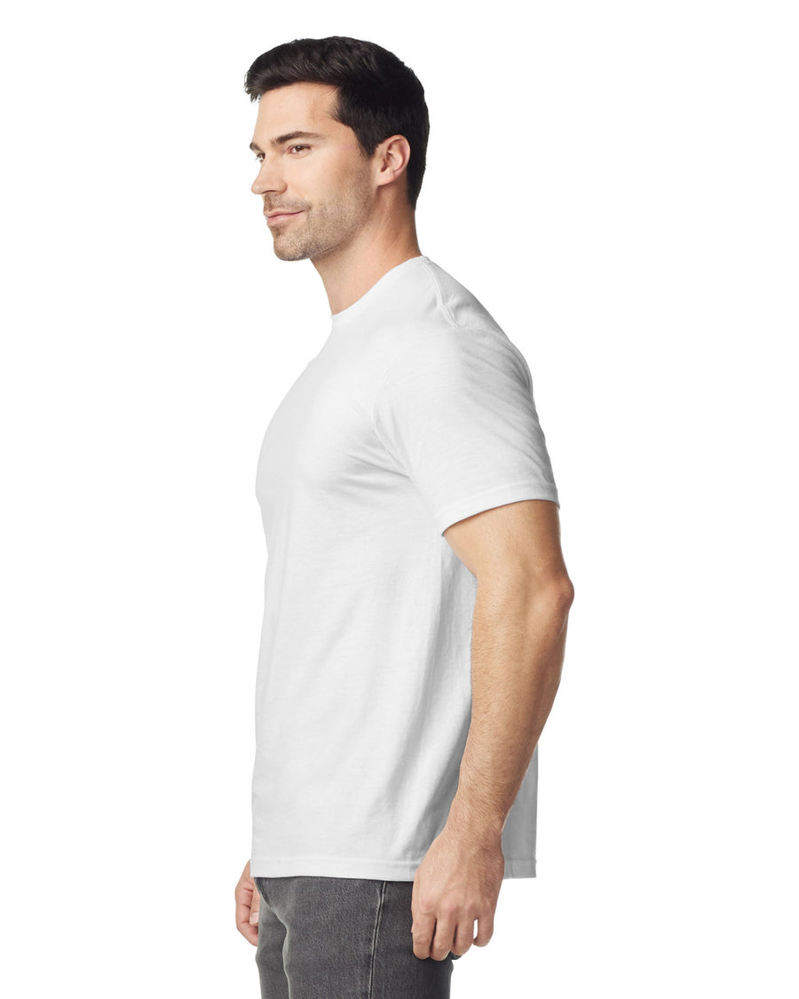 Gildan 64PLSMA Unisex Softstyle Plasma Print T-Shirt - White - model side