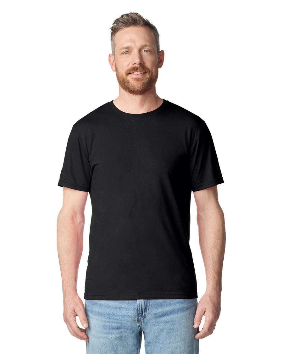 Gildan 64PLSMA Unisex Softstyle Plasma Print T-Shirt - Black - model front