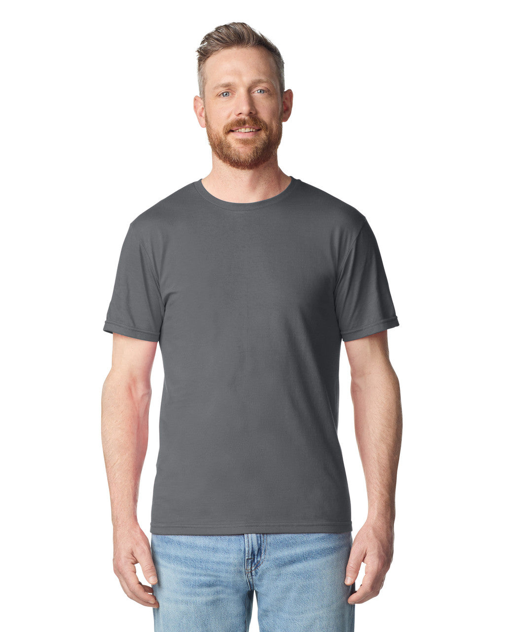 Gildan 64PLSMA Unisex Softstyle Plasma Print T-Shirt - Charcoal - model front