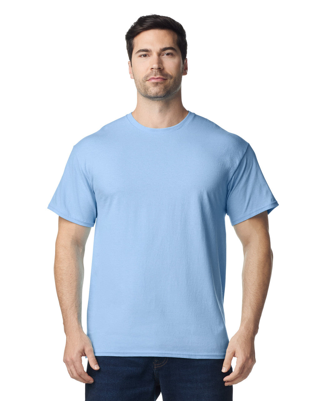 Gildan 64PLSMA Unisex Softstyle Plasma Print T-Shirt - Light Blue - model front