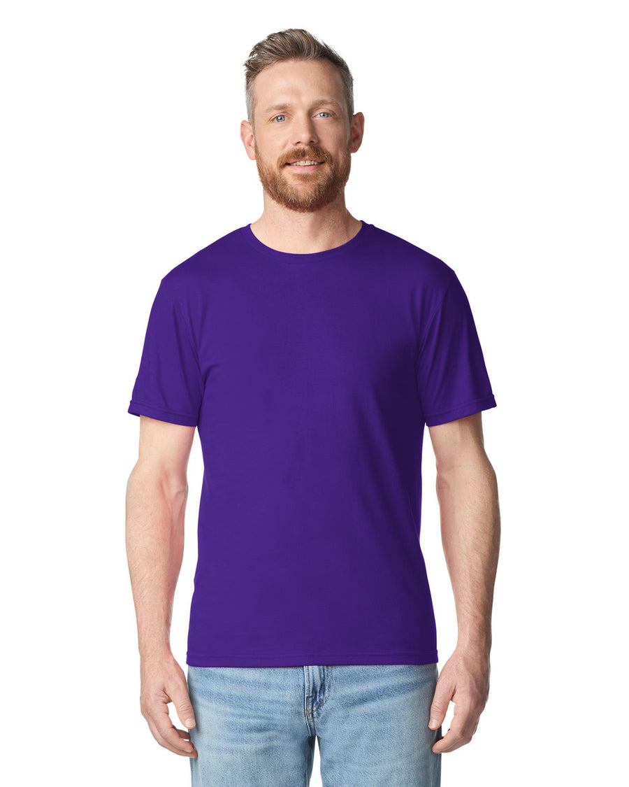 Gildan 64PLSMA Unisex Softstyle Plasma Print T-Shirt - Purple - model front