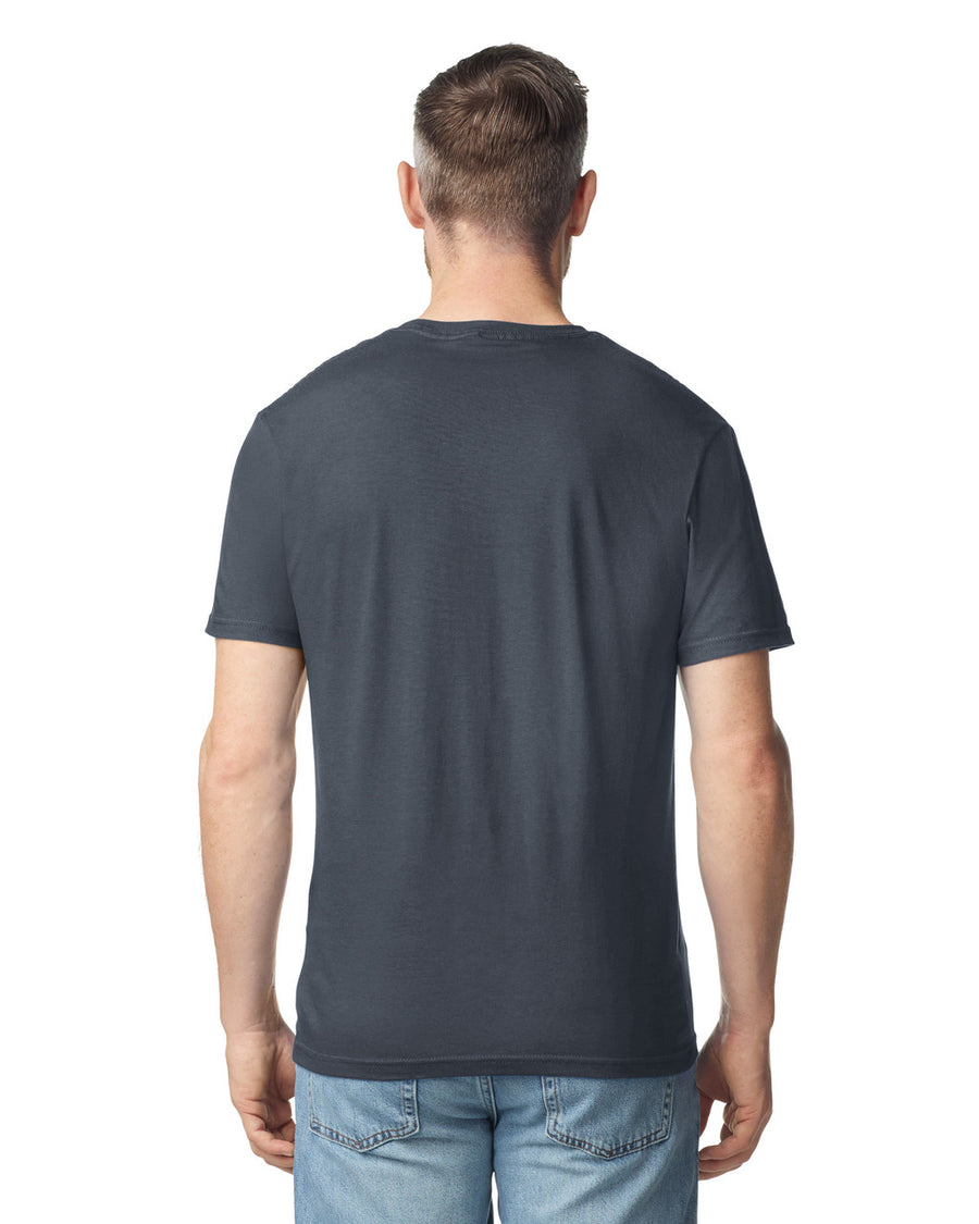 Gildan G64V Softstyle V-Neck T-Shirt - Dark Heather - model back