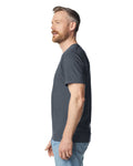 Gildan G64V Softstyle V-Neck T-Shirt - Dark Heather - model side