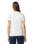 Gildan 64V00L Women's Softstyle V-Neck T-Shirt - White - model back