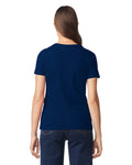 Gildan 64V00L Women's Softstyle V-Neck T-Shirt - Navy - model back