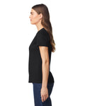 Gildan 64V00L Women's Softstyle V-Neck T-Shirt - Black - model side