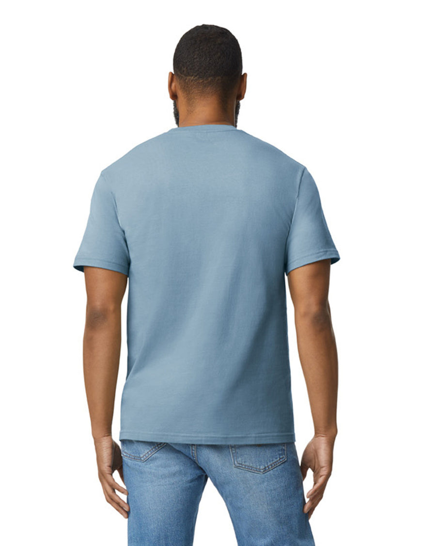 Gildan 65000 Unisex Softstyle Midweight T-Shirt - Stone Blue - model back