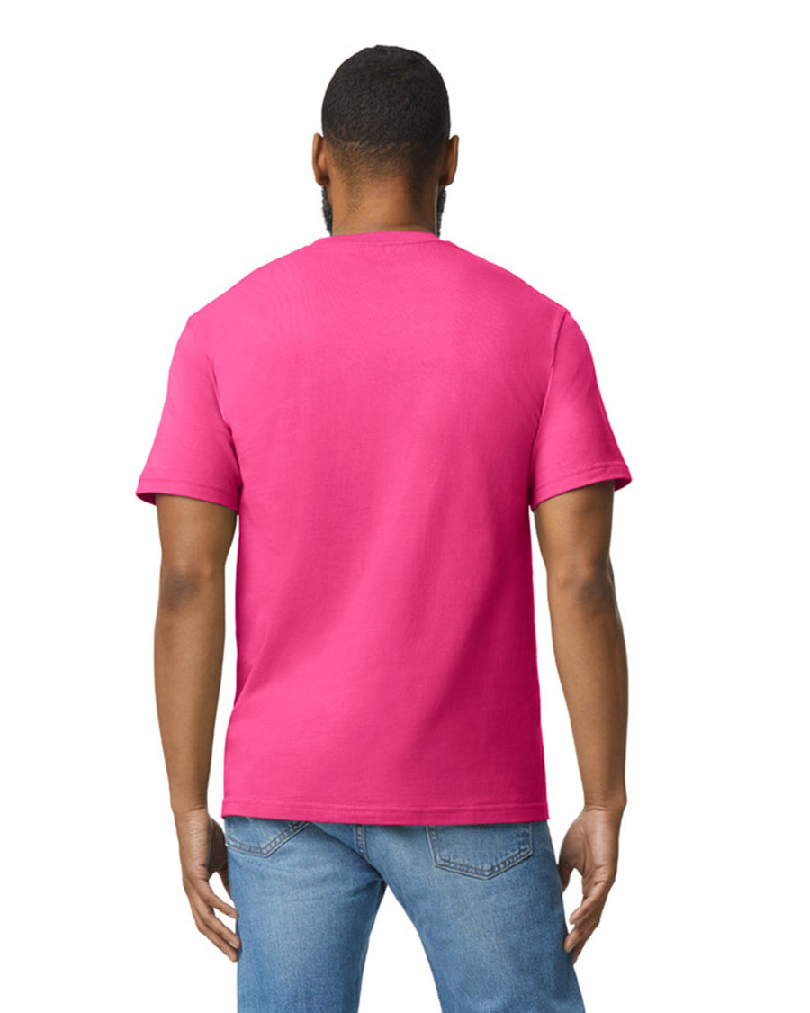 Gildan 65000 Unisex Softstyle Midweight T-Shirt - Heliconia - model back