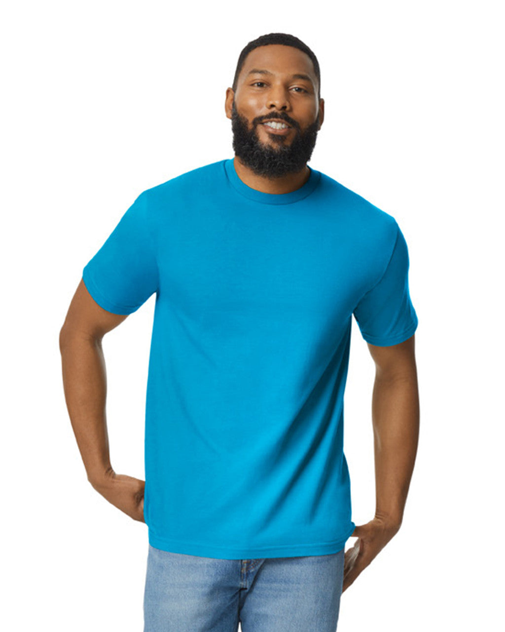 Gildan 65000 Unisex Softstyle Midweight T-Shirt - Sapphire - model front