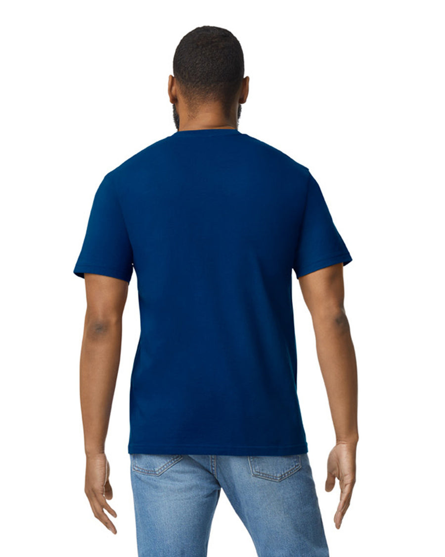 Gildan 65000 Unisex Softstyle Midweight T-Shirt - Navy - model back