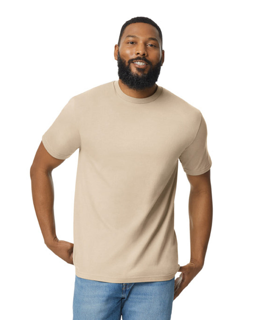 Gildan 65000 Unisex Softstyle Midweight T-Shirt - Sand - model front
