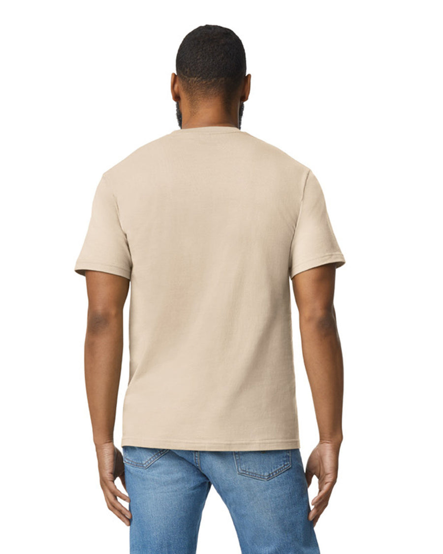 Gildan 65000 Unisex Softstyle Midweight T-Shirt - Sand - model back