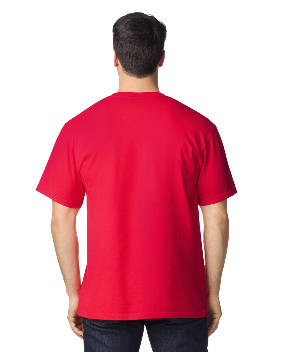 Gildan 65000 Unisex Softstyle Midweight T-Shirt - Red - model back