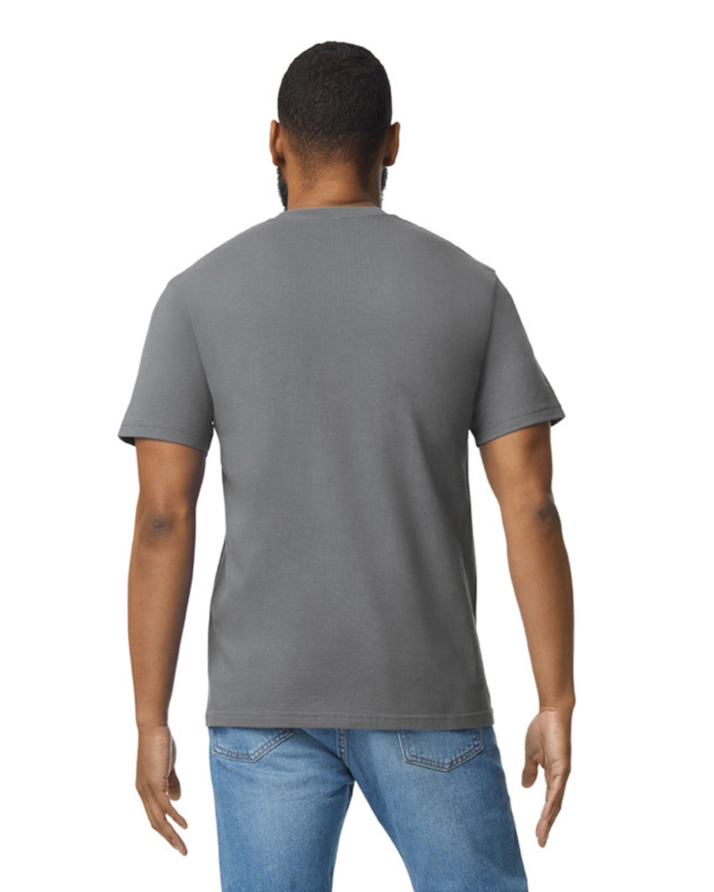 Gildan 65000 Unisex Softstyle Midweight T-Shirt - Charcoal - model back