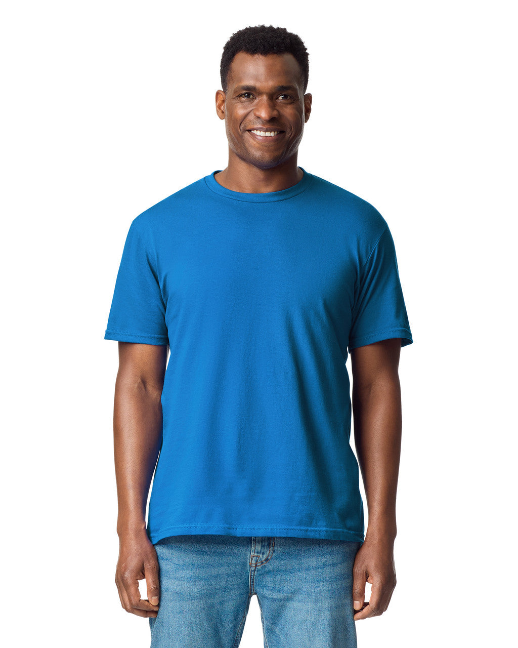 Gildan 65000 Unisex Softstyle Midweight T-Shirt - Royal - model front