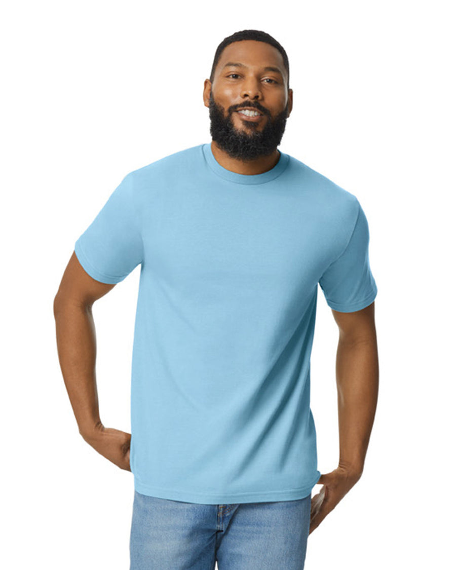 Gildan 65000 Unisex Softstyle Midweight T-Shirt - Light Blue - model front