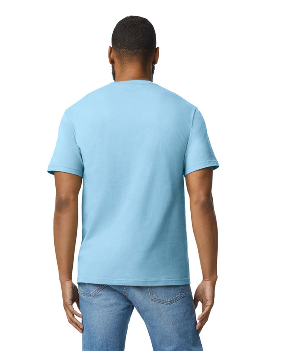 Gildan 65000 Unisex Softstyle Midweight T-Shirt - Light Blue - model back