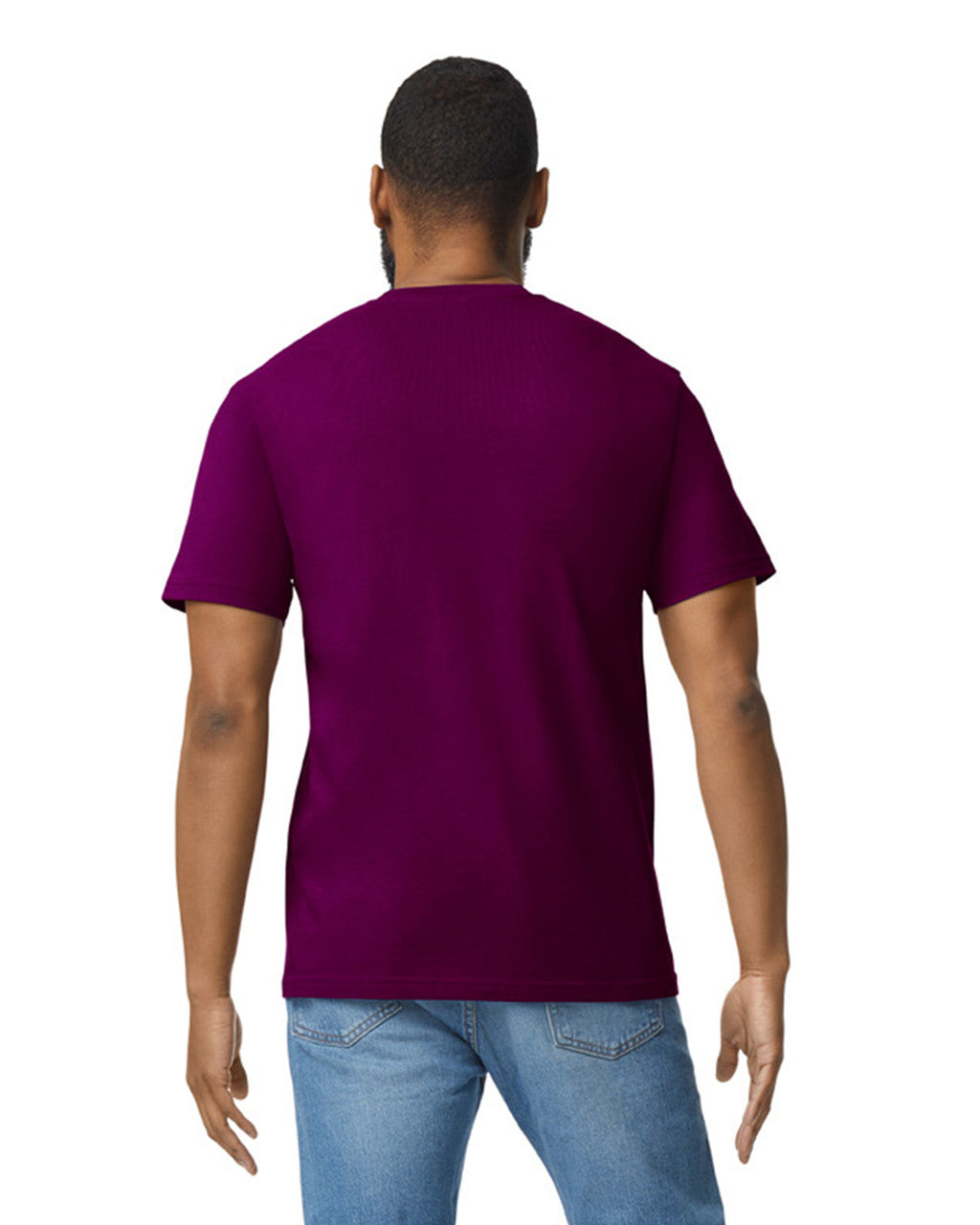 Gildan 65000 Unisex Softstyle Midweight T-Shirt - Maroon - model back