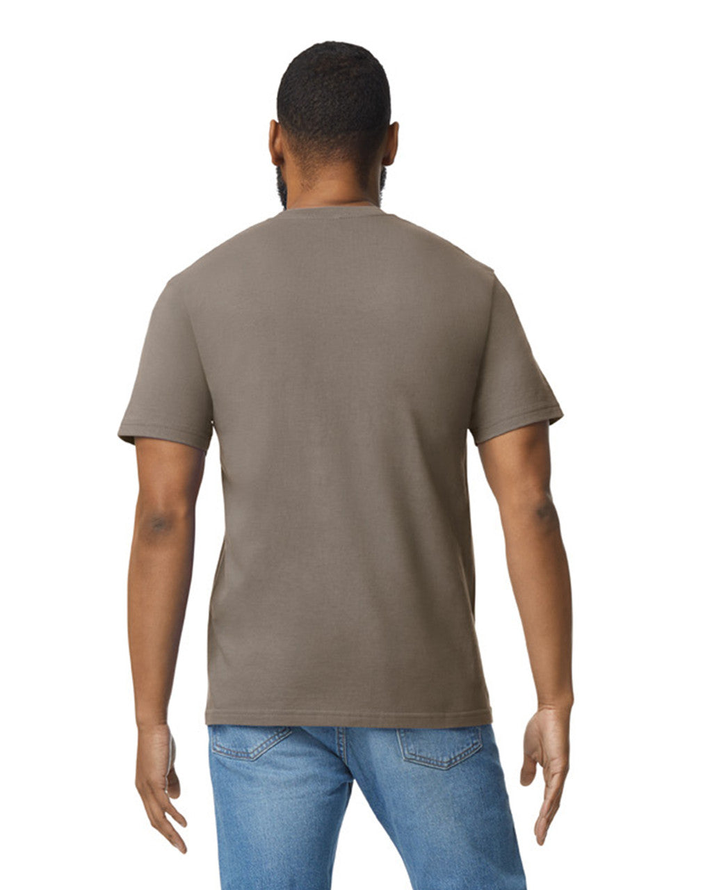 Gildan 65000 Unisex Softstyle Midweight T-Shirt - Brown Savana - model back