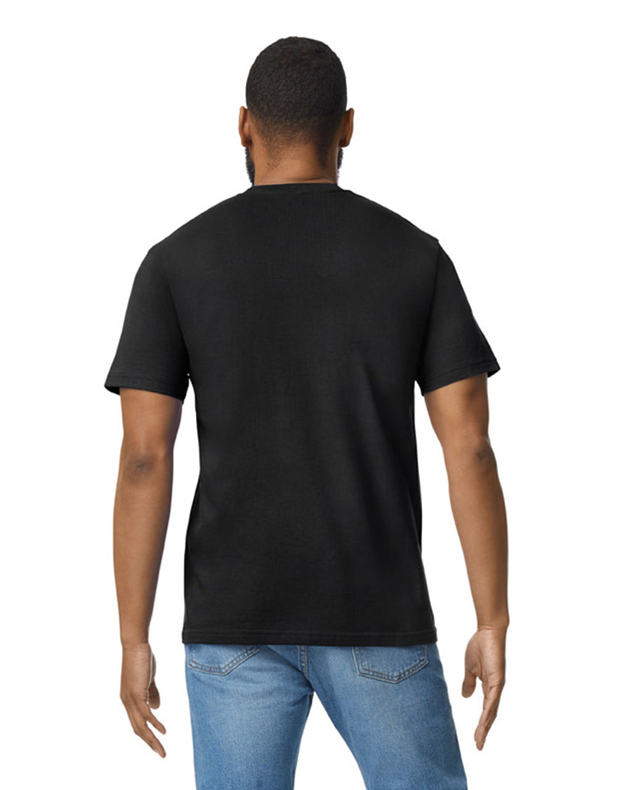Gildan 65000 Unisex Softstyle Midweight T-Shirt - Pitch Black - model back
