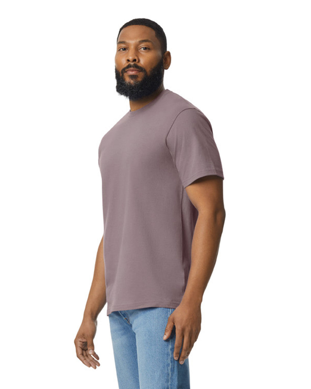 Gildan 65000 Unisex Softstyle Midweight T-Shirt - Paragon - model side