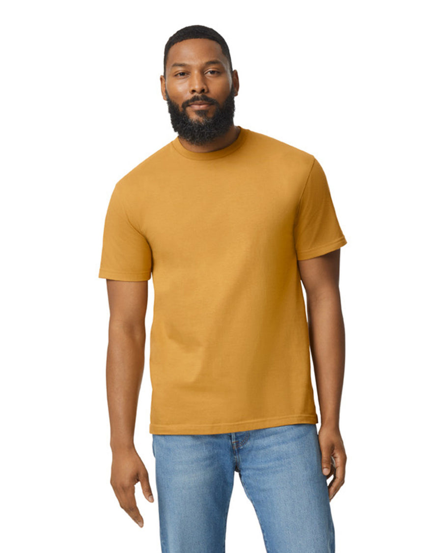 Gildan 65000 Unisex Softstyle Midweight T-Shirt - Mustard - model front