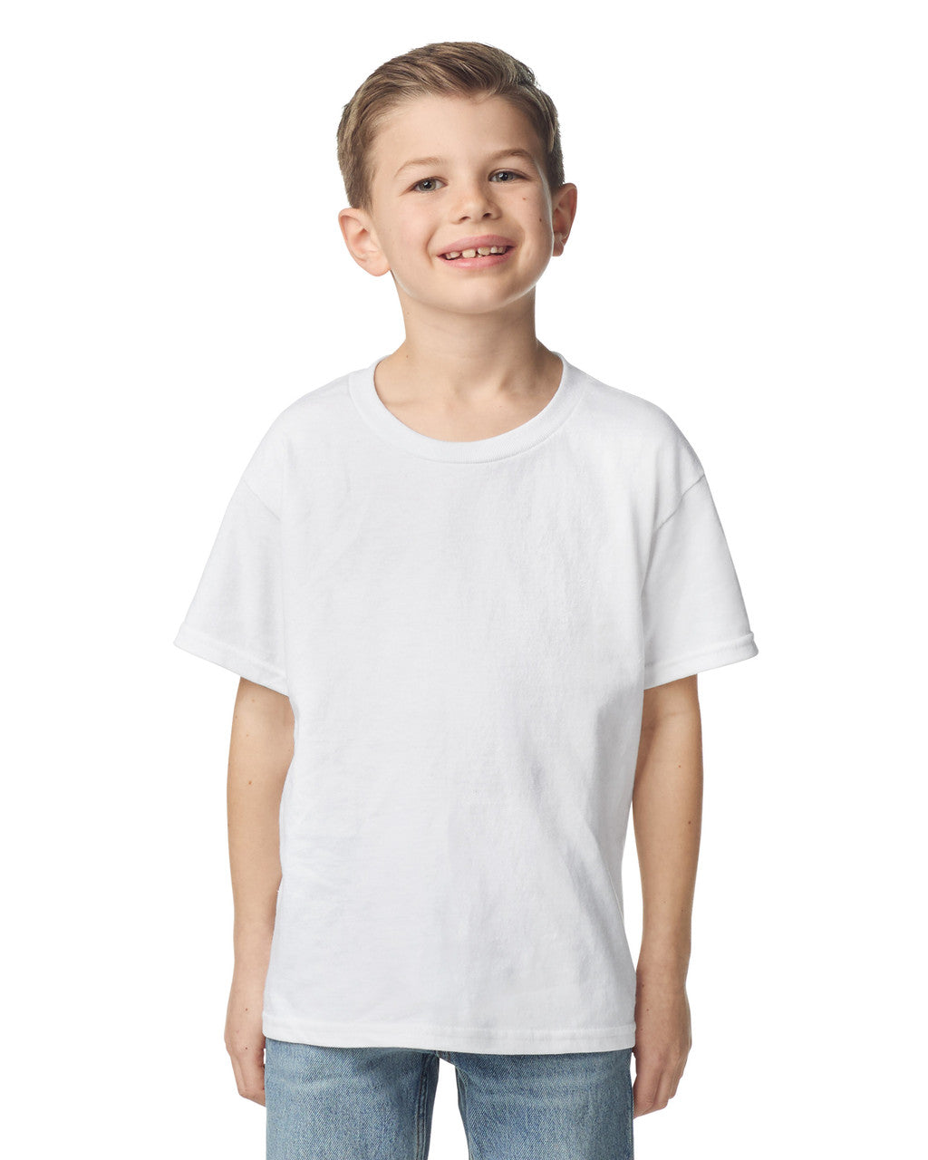 Gildan 65000B Youth Softstyle Midweight T-Shirt - White - model front