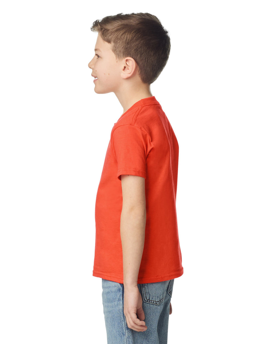 Gildan 65000B Youth Softstyle Midweight T-Shirt - Orange - model side