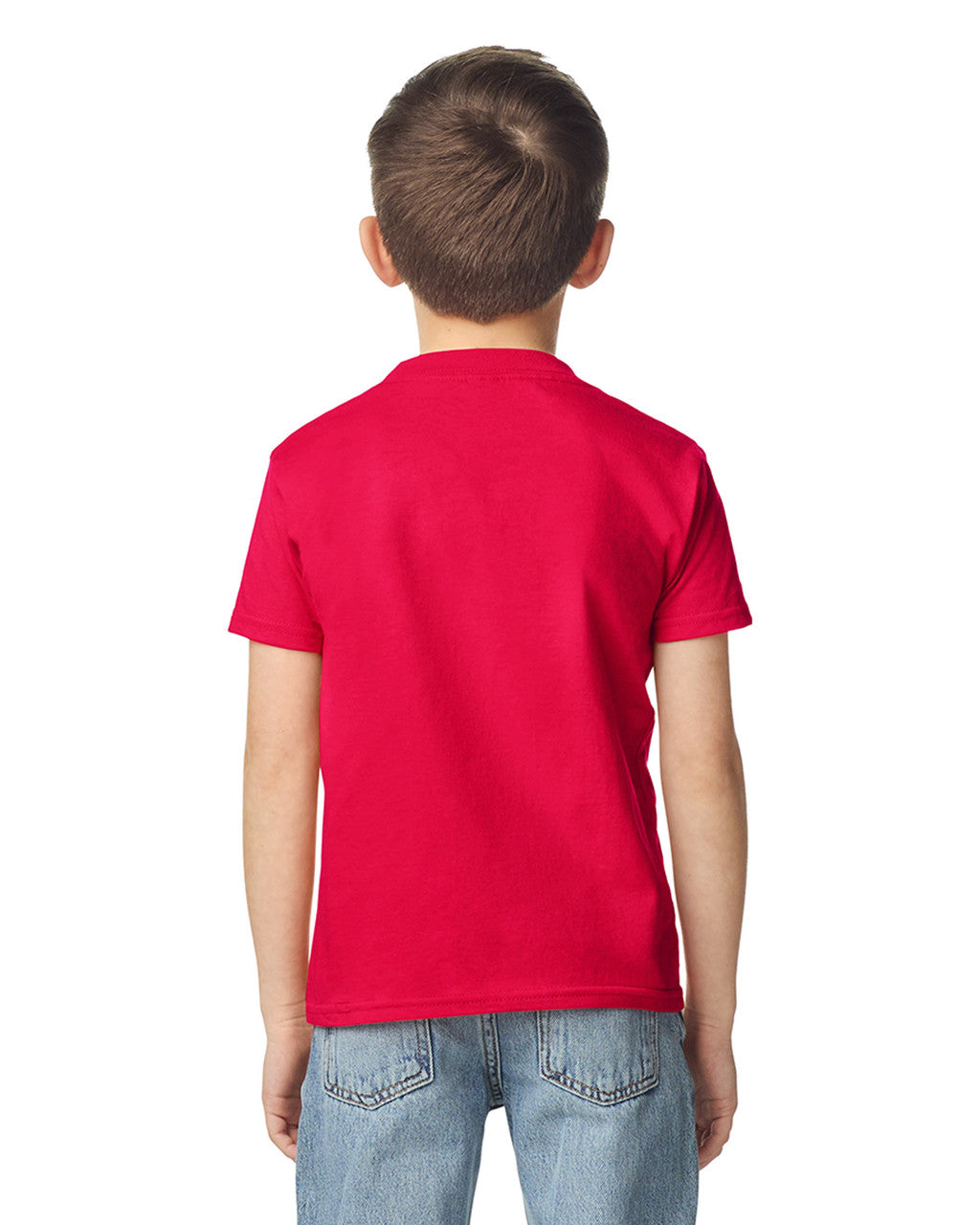 Gildan 65000B Youth Softstyle Midweight T-Shirt - Red - model back
