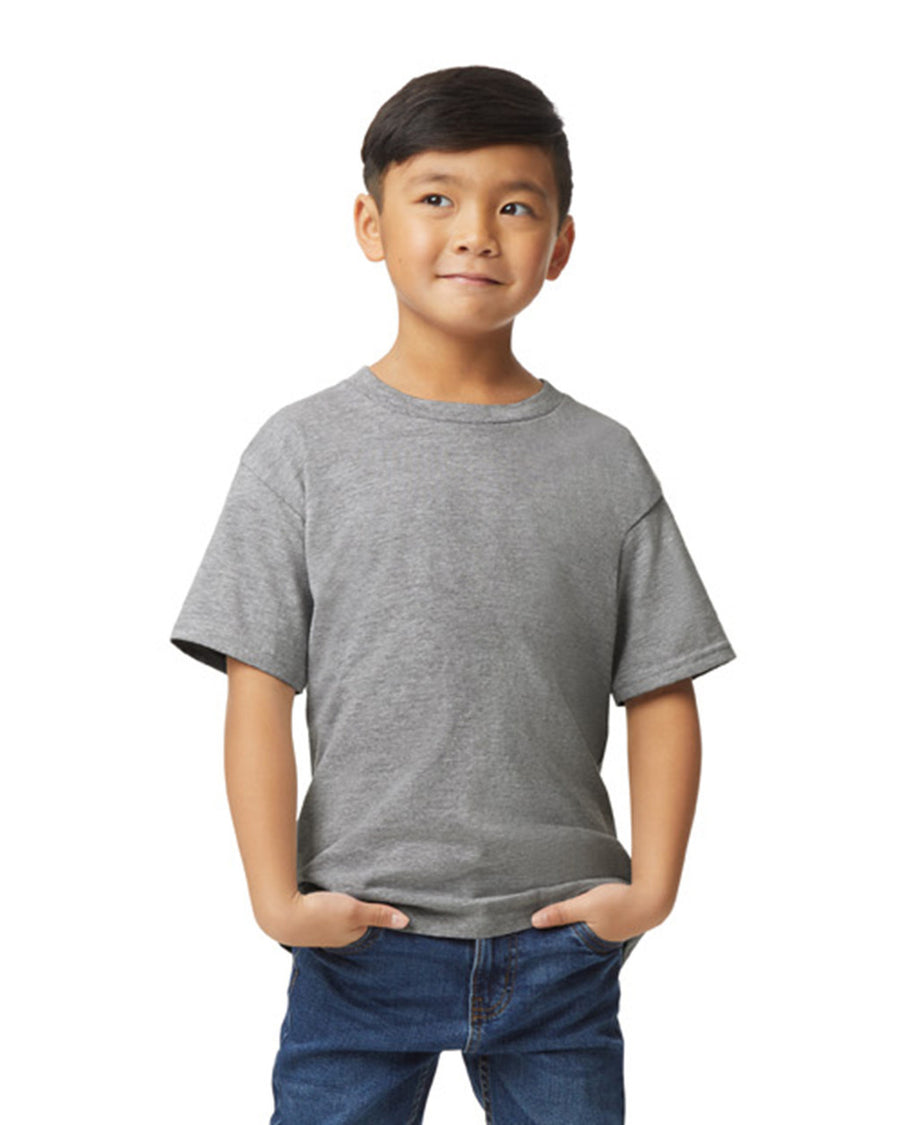 Gildan 65000B Youth Softstyle Midweight T-Shirt - Sport Grey - model front