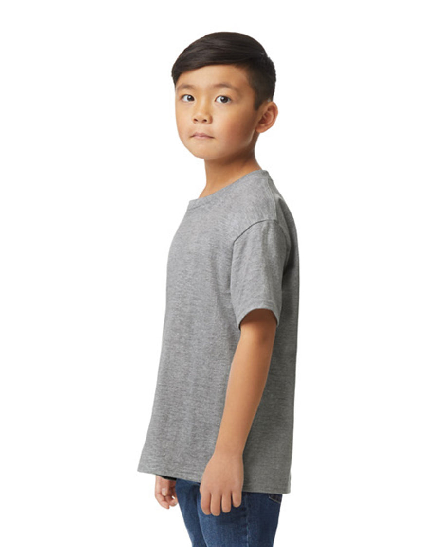 Gildan 65000B Youth Softstyle Midweight T-Shirt - Sport Grey - model side