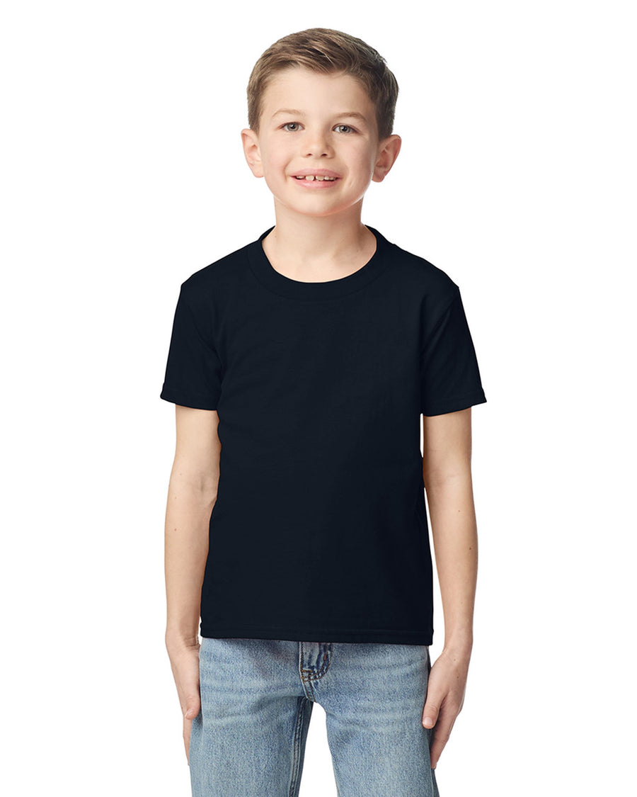 Gildan 65000B Youth Softstyle Midweight T-Shirt - Pitch Black - model front