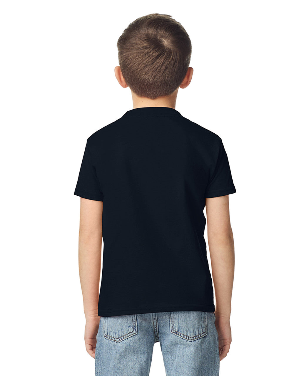 Gildan 65000B Youth Softstyle Midweight T-Shirt - Pitch Black - model back