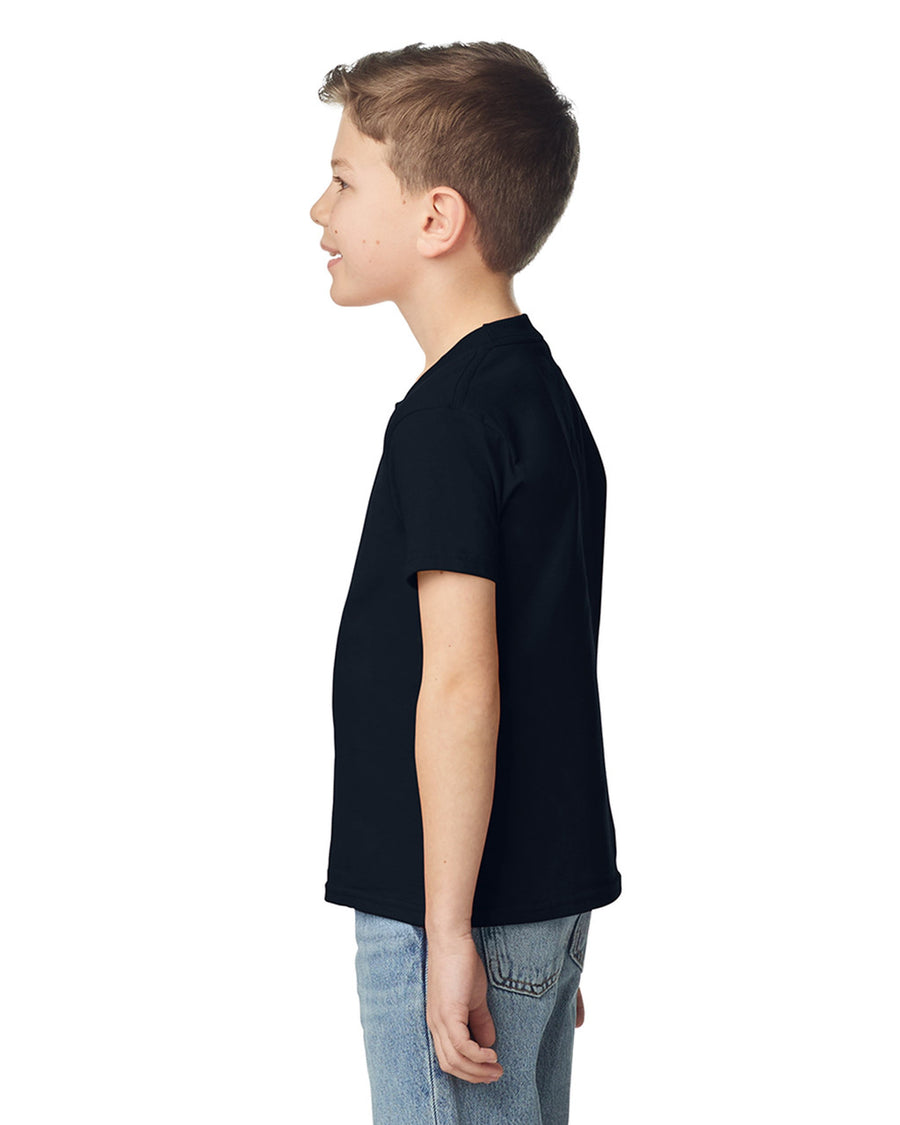 Gildan 65000B Youth Softstyle Midweight T-Shirt - Pitch Black - model side