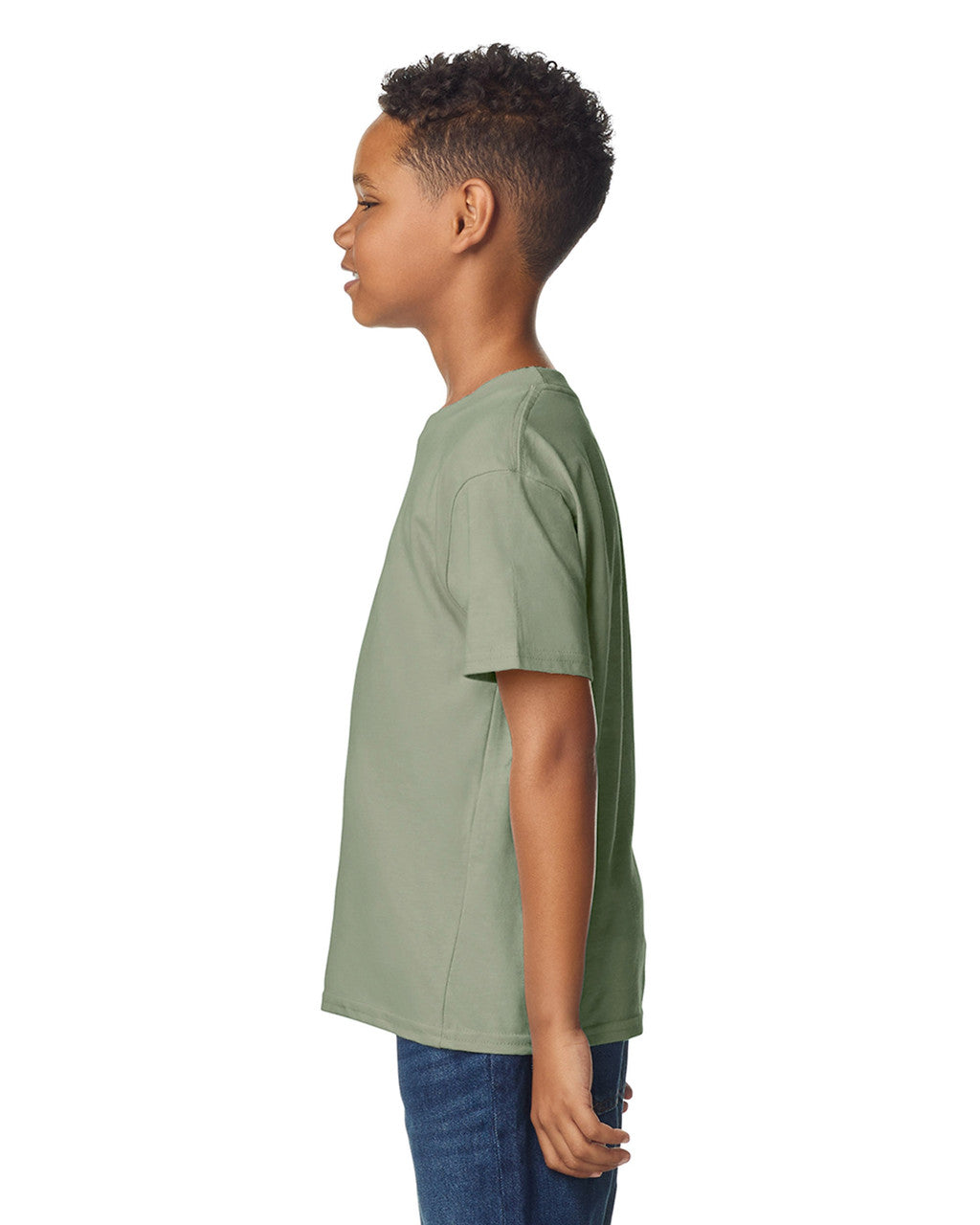 Gildan 65000B Youth Softstyle Midweight T-Shirt - Sage - model side
