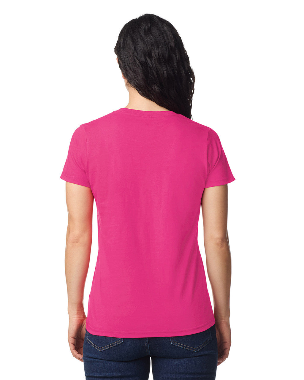 Gildan 65000L Women's Softstyle Midweight T-Shirt - Heliconia - model back